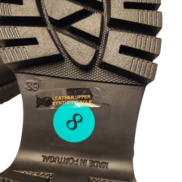 Bootlegger Black Leather & Sherpa Combat Winter Boots Size 8 - Picture 8 of 8